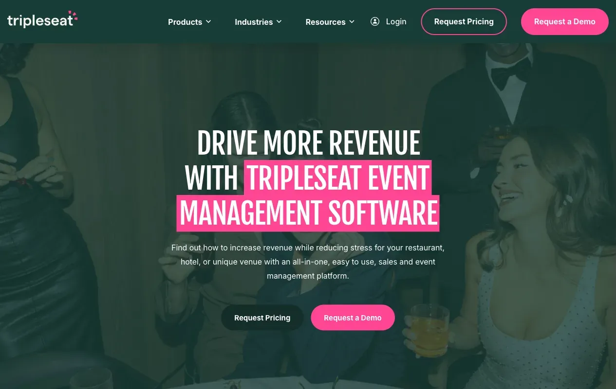 Tripleseat home page, captured July 2026